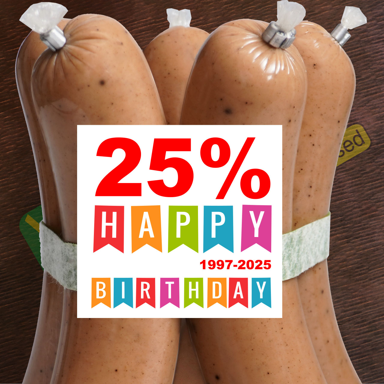 Vegan-sausage, Farmhouse-style 28 years of Vegusto!