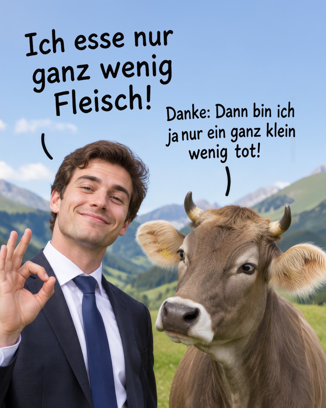 Auch ich esse nur ganz wenig Fleisch!