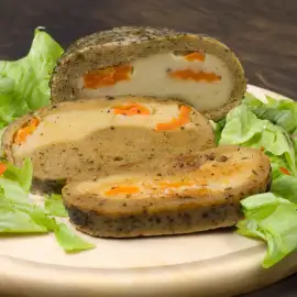 Vegan-Bratstück, Gefüllt
