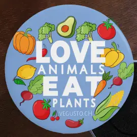 Kühlschrank-Magnet: Love Animals, Eat Plants!