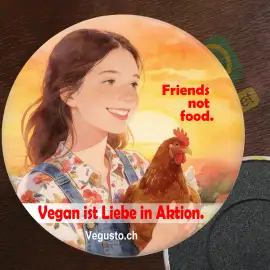 Kühlschrank-Magnet: Vegan ist Liebe in Aktion