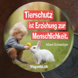 Kühlschrank-Magnet: Tierschutz ist Erziehung zur Menschlichkeit