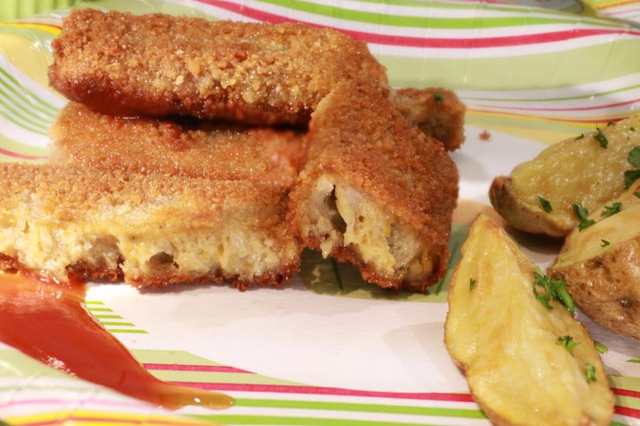 Vegane "Fischstäbchen" selbst gemacht!\r\n <p>Herzhafte vegane Alternativen zu Fischstäbchen selbst machen? Kein Problem mit den veganen Bratscheiben von Vegusto. 
Und im Gegensatz zu den Produkten aus dem Grossverteiler, weiss man, was drin ist.</p>