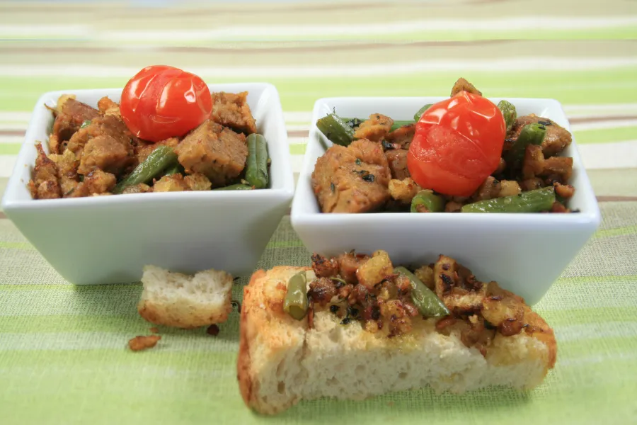 Provence-Töpfchen mit Vegan-Bratstück, Rustical