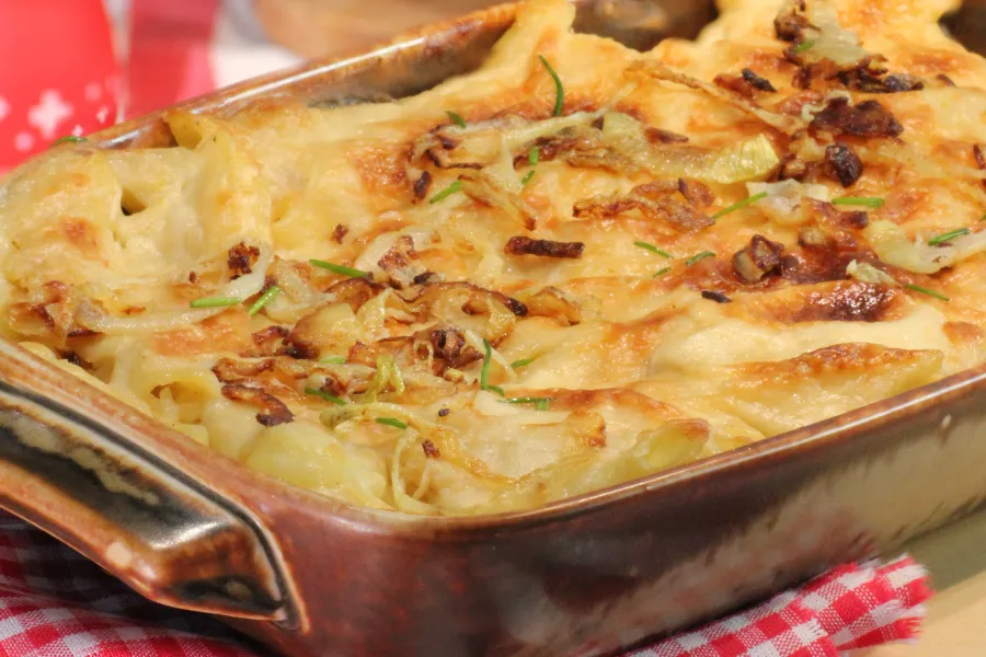 Swiss Macaroni with Apple Purée and No-Moo