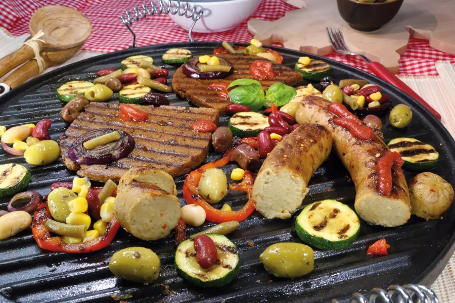 Vegane Grillpfanne mit edler Pilzmarinade