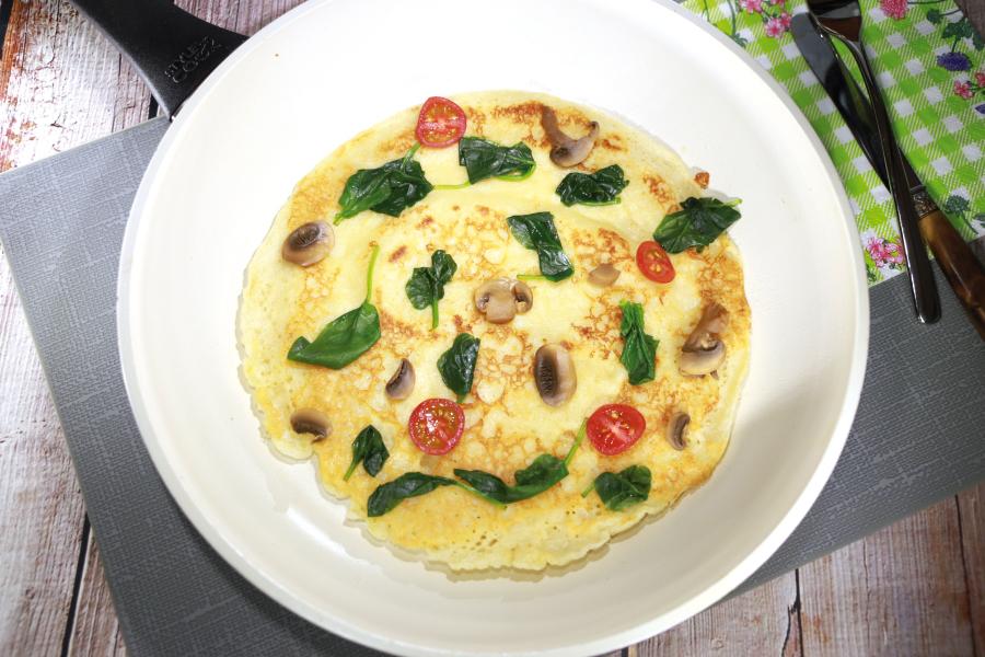 Schneller Pfannkuchen mit No-Muh, Rac\r\n <p>Ein Rezept für eine unkomplizierte Mahlzeit zum Feierabend. Leichte Kost, super lecker und mit nur fünf Grundzutaten!</p>